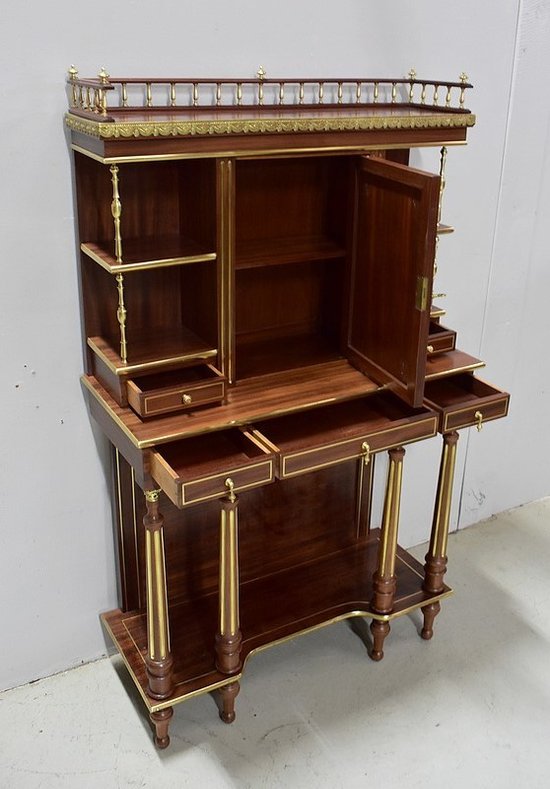 Cabinet en Acajou, style Louis XVI, époque Napoléon III - XIXe 