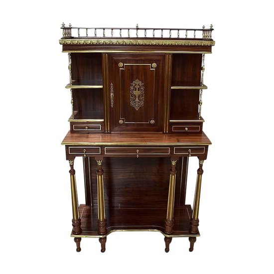 Mahogany cabinet, Louis XVI style, Napoleon III period - 19th century