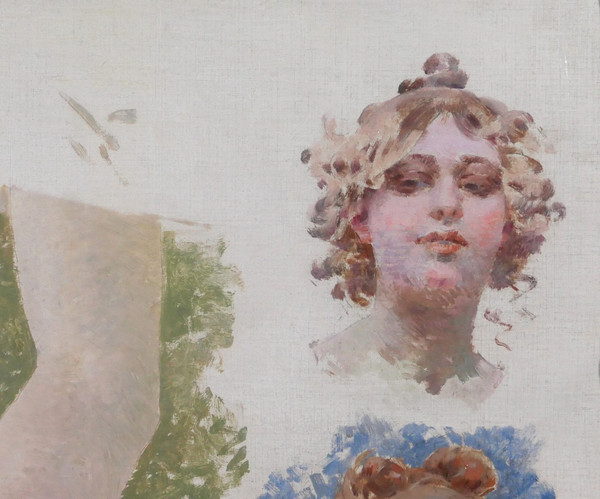 Edouard TOUDOUZE 1848-1907 Etude pour la musique, Opéra Comique, Paris, Tableau, 1895-98
