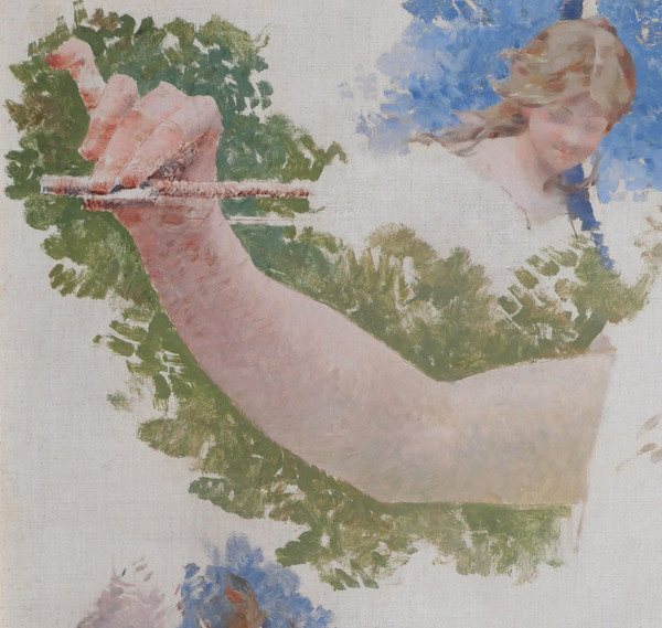 Edouard TOUDOUZE 1848-1907 Etude pour la musique, Opéra Comique, Paris, Tableau, 1895-98