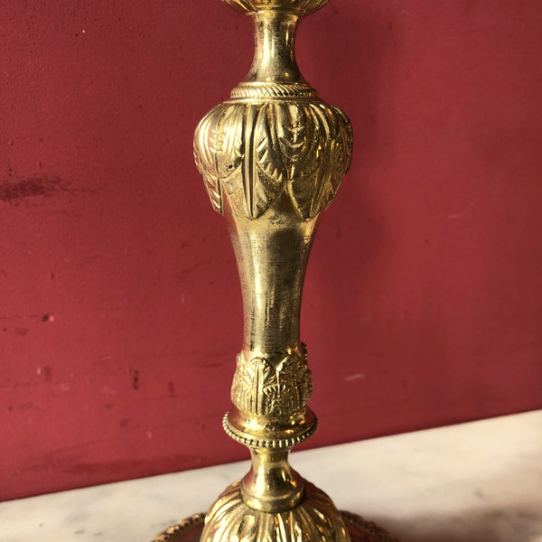 Coppia di candelieri con foglie d'acanto, periodo Luigi XVI
