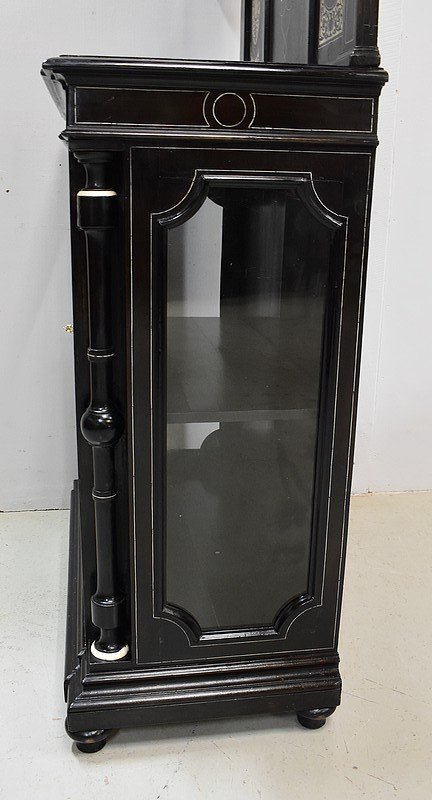 Display cabinet in blackened pear wood, Napoleon III period - 1850