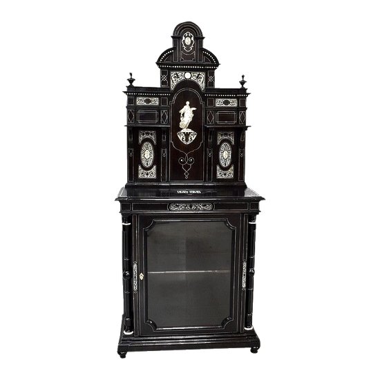 Display cabinet in blackened pear wood, Napoleon III period - 1850