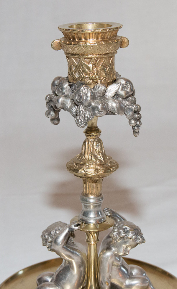 Coppia di candelieri firmati Henri Picard Fine XIX secolo