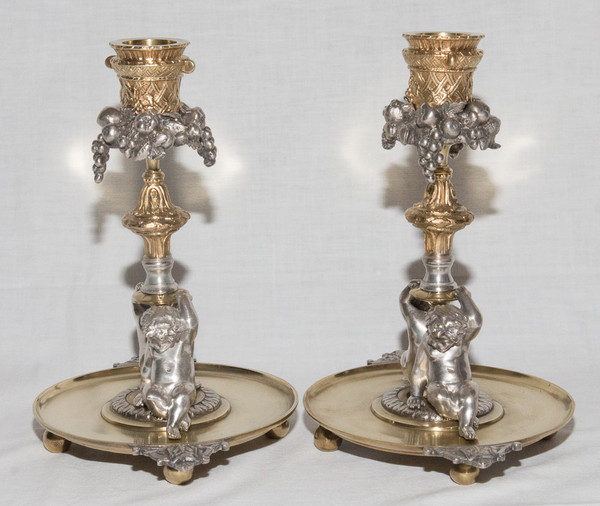 Coppia di candelieri firmati Henri Picard Fine XIX secolo