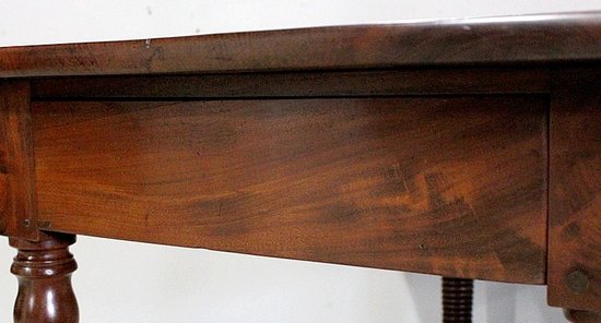 Rectangular Drop-leaf Table, Cuban Mahogany, Louis-Philippe Period - Mid 19th Century