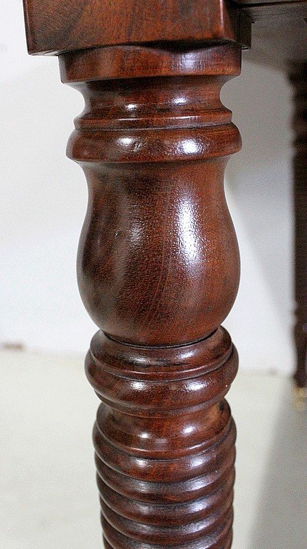 Rectangular Drop-leaf Table, Cuban Mahogany, Louis-Philippe Period - Mid 19th Century