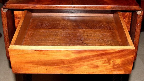 Rectangular Drop-leaf Table, Cuban Mahogany, Louis-Philippe Period - Mid 19th Century