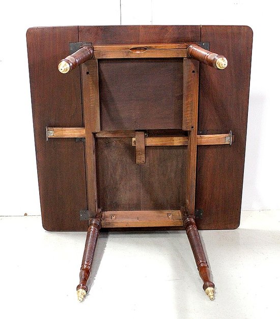 Rectangular Drop-leaf Table, Cuban Mahogany, Louis-Philippe Period - Mid 19th Century