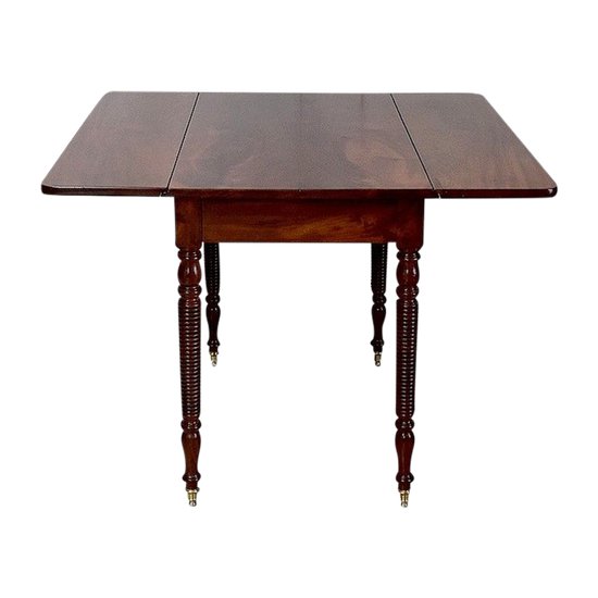 Rectangular Drop-leaf Table, Cuban Mahogany, Louis-Philippe Period - Mid 19th Century