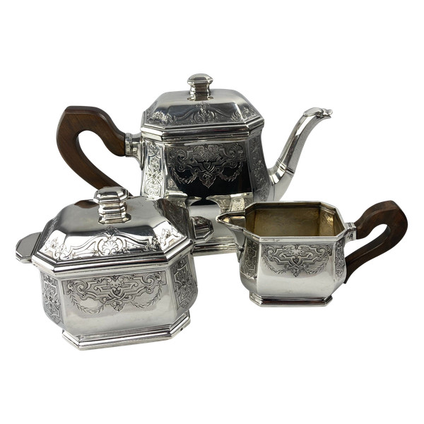 Silver tea service signed Tétard & Frères