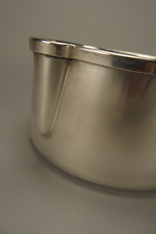 Casseruola in argento con manico in ebano