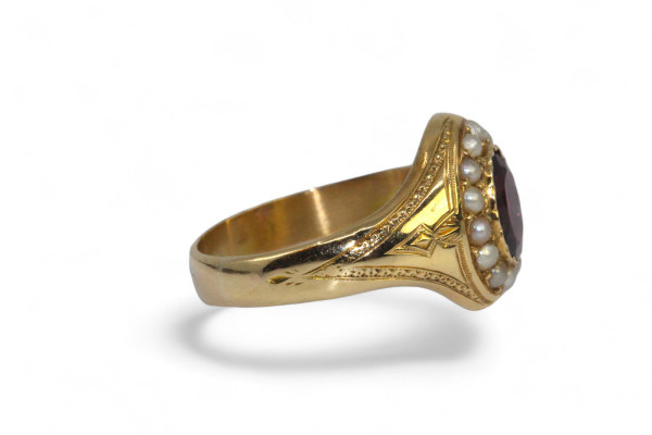 Ring Perlen Und Granat 1910.