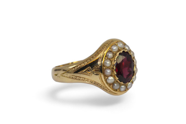 Ring Perlen Und Granat 1910.