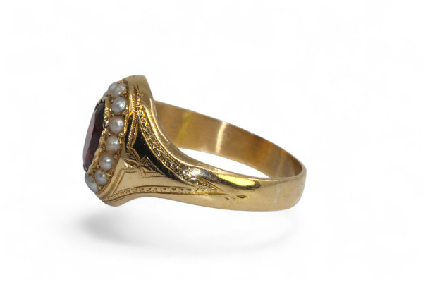 Ring Perlen Und Granat 1910.