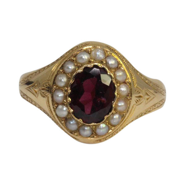 Pearl and Garnet Ring 1910.