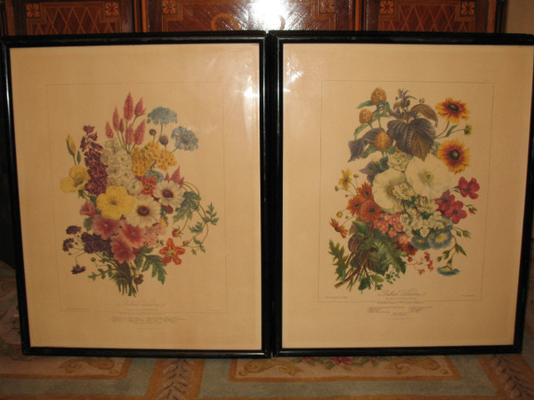Planches lithographiées Album Vilmorin bouquets de fleurs peintes par Elisa Champin 12 planches