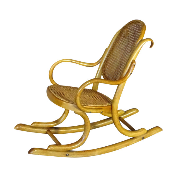 Sedia a dondolo THONET N°1 , bambino, tonalità naturale. Ca, 1910