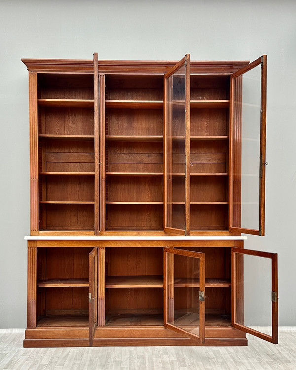 Importante Bibliothèque De Chateau En Acajou d'Epoque Louis XVI Vers 1780