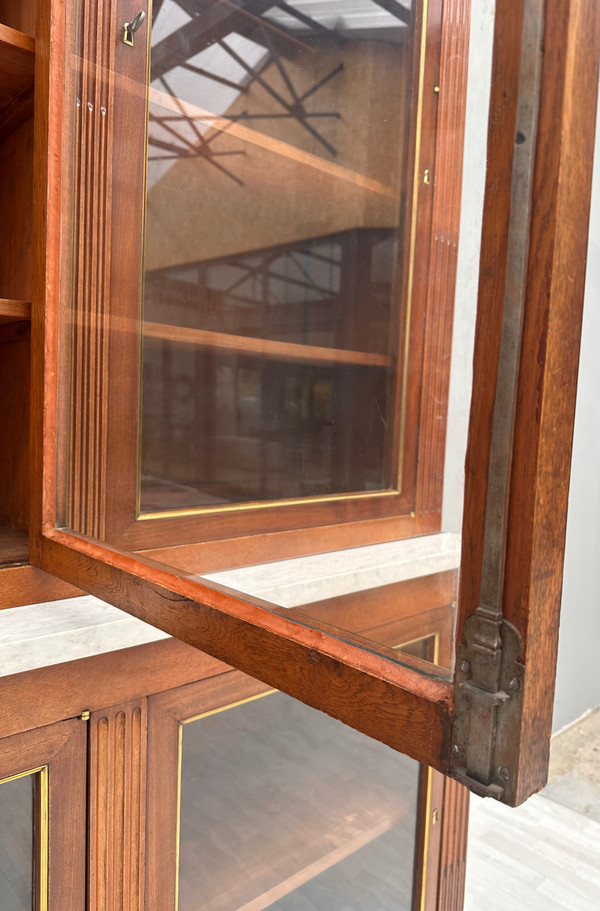 Importante Bibliothèque De Chateau En Acajou d'Epoque Louis XVI Vers 1780