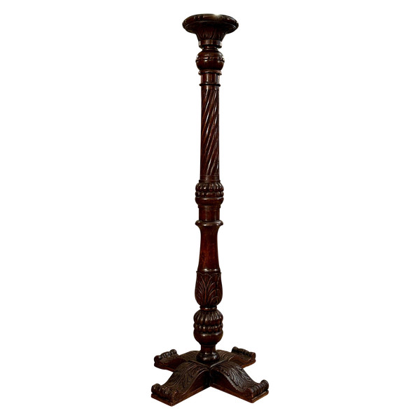 Gueridon 19th C. Walnut Torchiere Holder