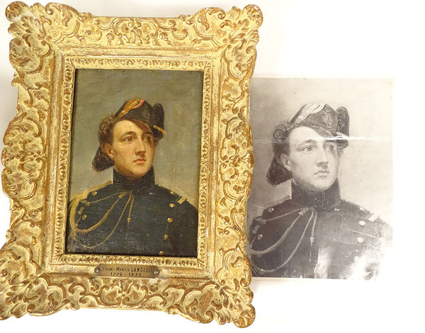 HST tableau portrait Jérôme-Martin Langlois Aspirant Marine uniforme XIXème