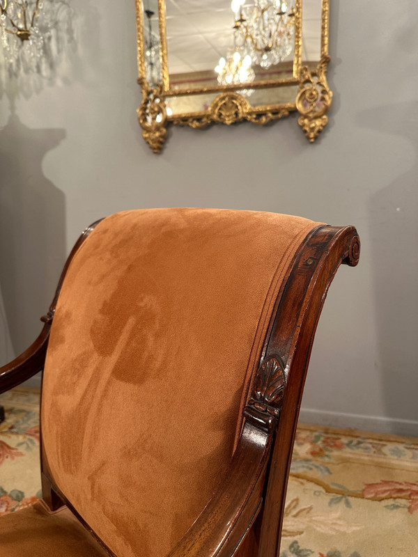 Jacob Frères Provenance Royal, Fauteuil à l'Etrusque En Acajou Palais Des Tuileries d'Epoque Directo