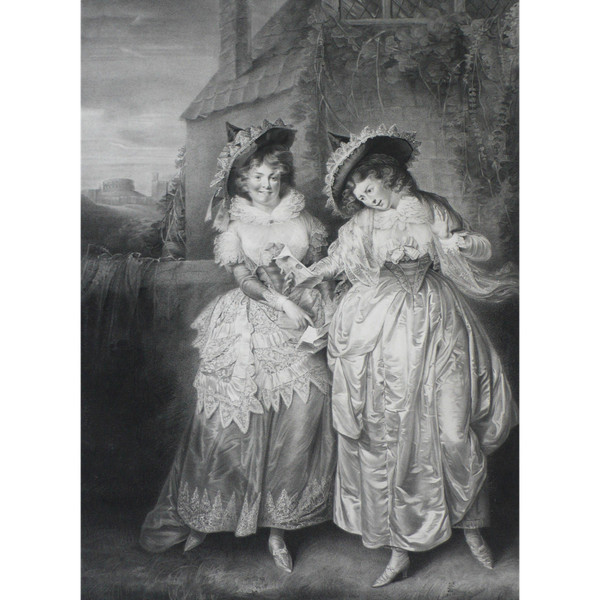 Engraving After William Peters Shakespeare Theater Merry Wives Of Windsor Etching 18th C Old Print