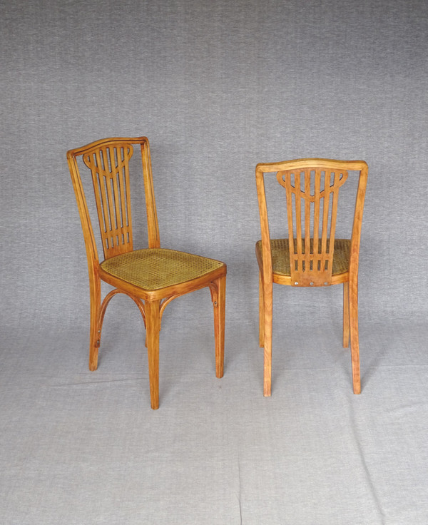 Set of 6 THONET N°732 Art Deco chairs, new canes