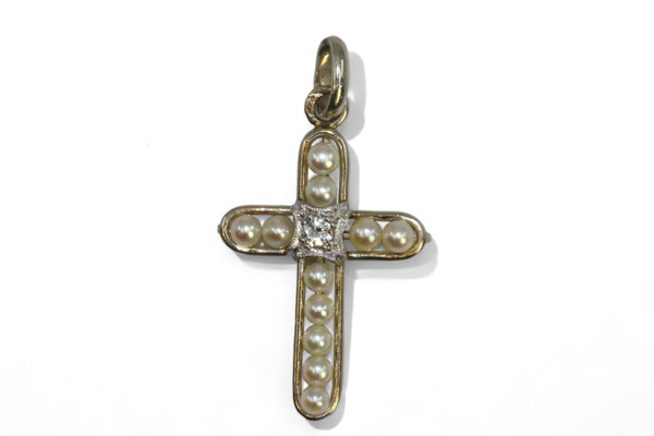 Pendentif Croix Art-Déco