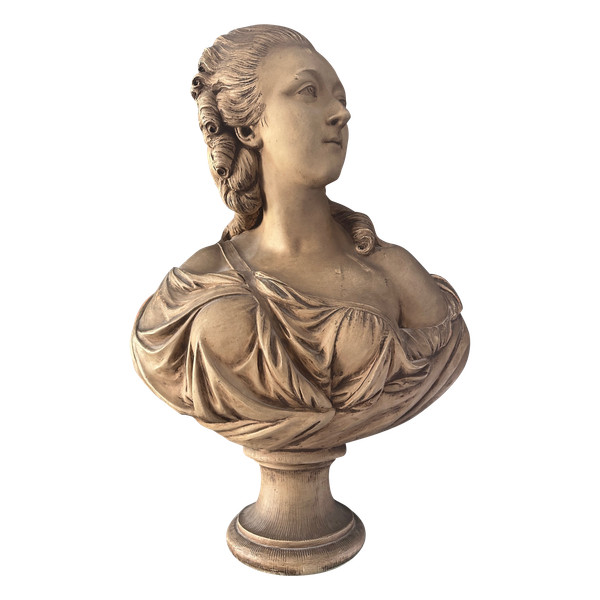 Augustin Pajou, Scultura Buste Terre Cuite La Comtesse Du Barry XIX secolo
