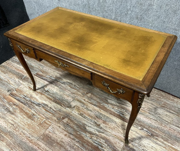 André Mailfert: Magnificent double-sided Louis XV style walnut desk, stamped