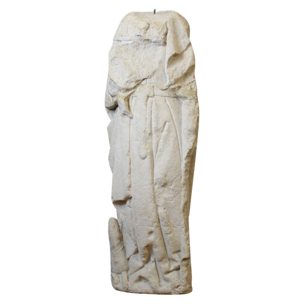 Limestone Sculpture Representing Saint Roch , Burgundy , XV Century