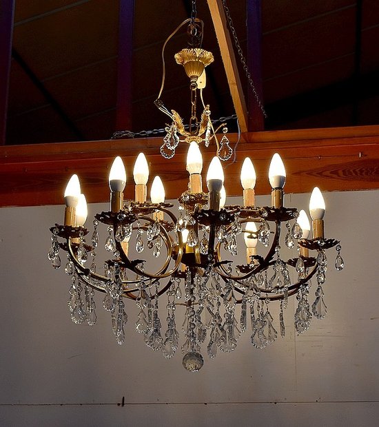  Lustre en Cristal - Milieu XXe 