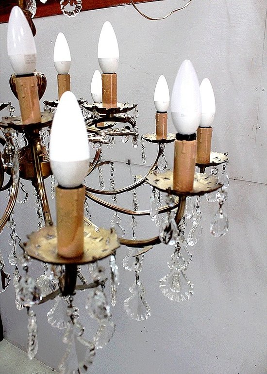  Lustre en Cristal - Milieu XXe 