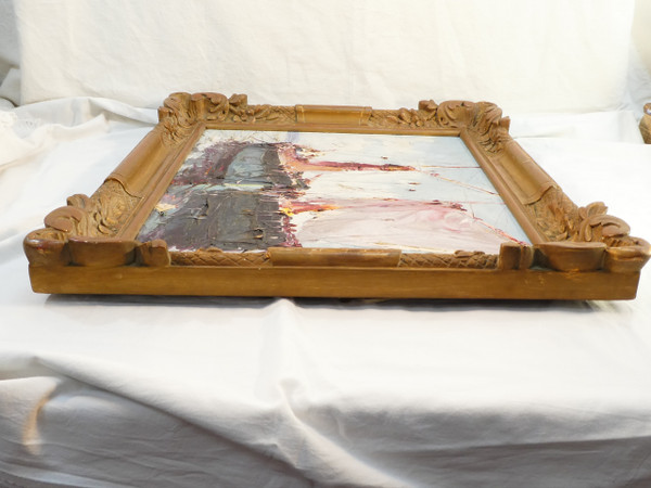 Olio su tela di A.SALOMON LE TROPEZIEN "Les Tartanes de Saint-Tropez" (Le tartane di Saint-Tropez)