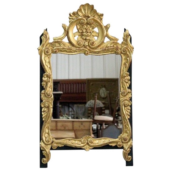  Petit Miroir en Bois Doré, style Louis XV - Début XXe 