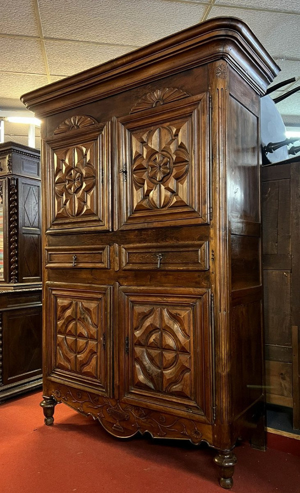 18th century solid walnut armoire or cabinet circa 1760