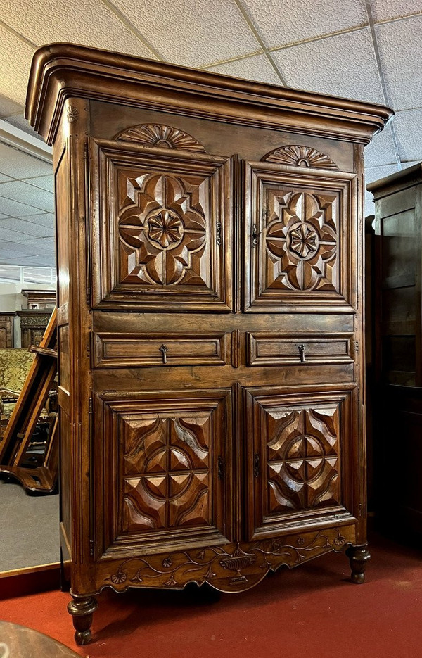 18th century solid walnut armoire or cabinet circa 1760