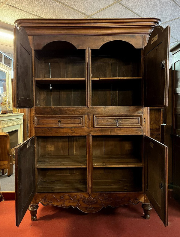 18th century solid walnut armoire or cabinet circa 1760