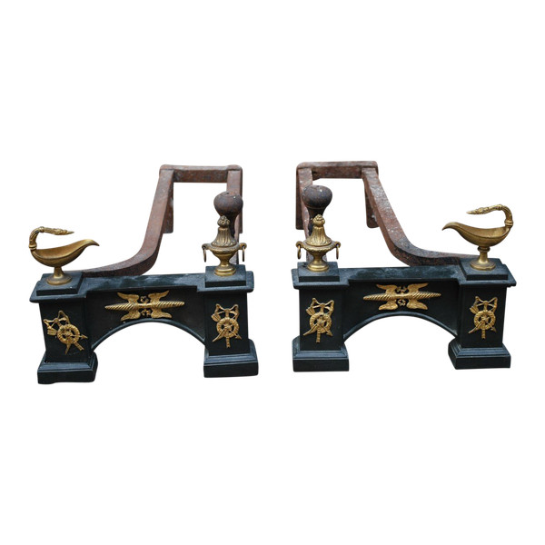 Ein Paar Raupenketten aus Schwarz-Gold-Bronze aus dem 19.