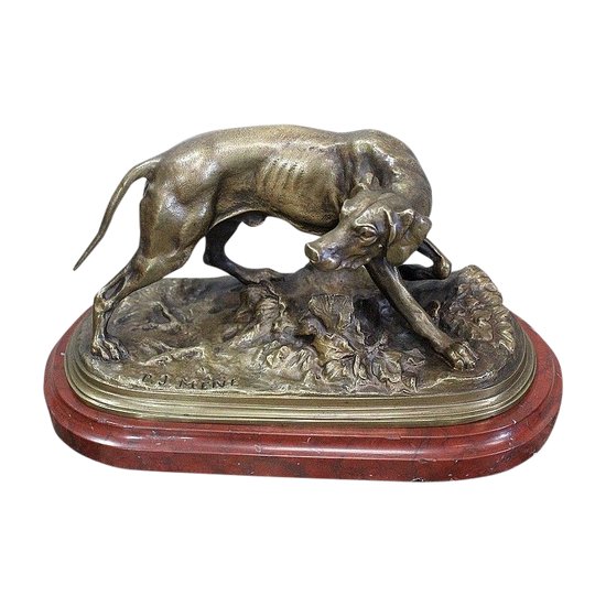  Bronzo di un cane Braque, di P.J Mêne - Metà del XIX secolo