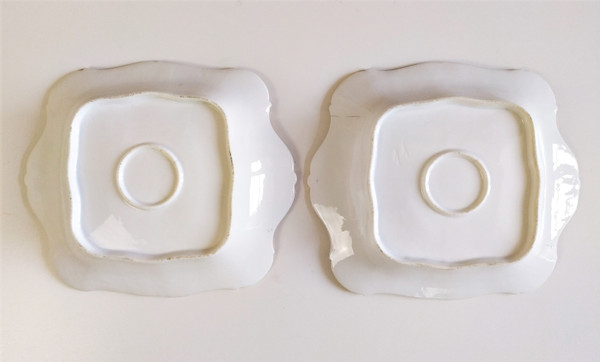 Porcelaine De Paris Paire De Plats Décor Main 19ème