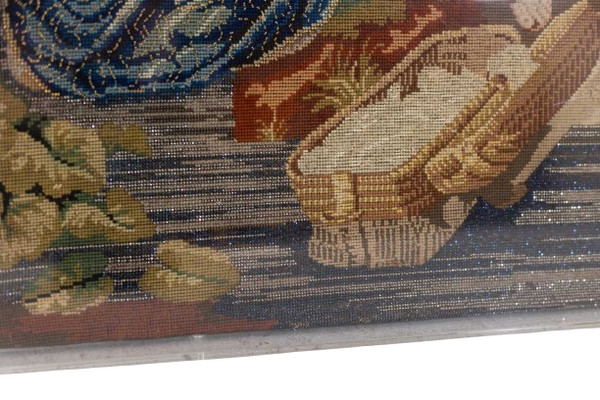 Arazzo a petit point in stile orientalista. 1880 circa.
