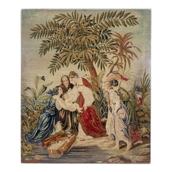 Arazzo a petit point in stile orientalista. 1880 circa.