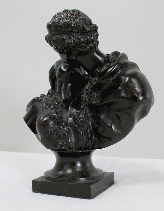  Bronzo "il bacio dato" dopo J-A. Houdon - Seconda metà del XIX secolo