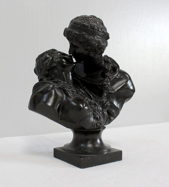  Bronzo "il bacio dato" dopo J-A. Houdon - Seconda metà del XIX secolo