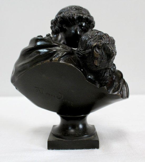  Bronzo "il bacio dato" dopo J-A. Houdon - Seconda metà del XIX secolo