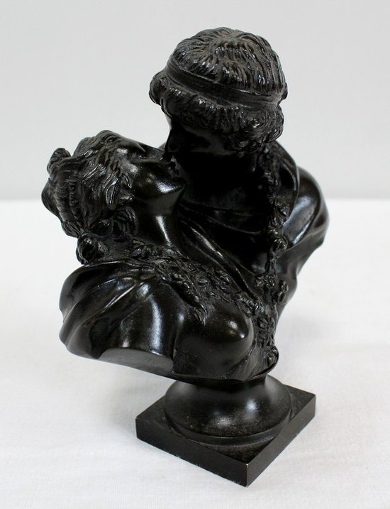  Bronzo "il bacio dato" dopo J-A. Houdon - Seconda metà del XIX secolo