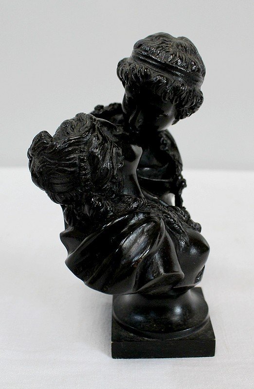  Bronzo "il bacio dato" dopo J-A. Houdon - Seconda metà del XIX secolo